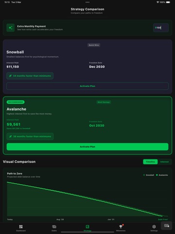 DebtWise — Debt Payoff Planner iPad screenshot