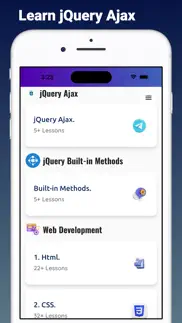 learn jquery tutorials 2024 iphone screenshot 4