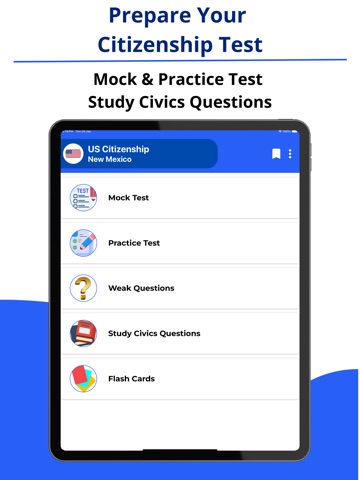 US Citizenship Prep Test 2025 iPad screenshot