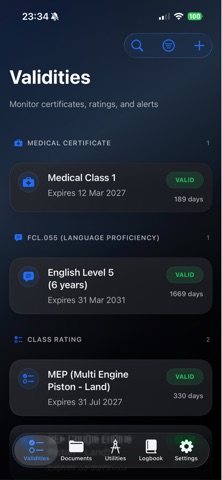 Pilot Validities Screenshot 1 of 10