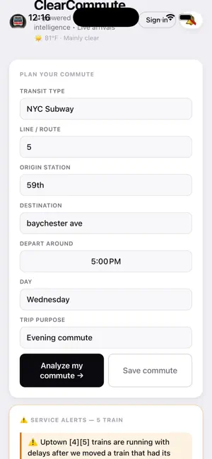 ClearCommute screenshot 1