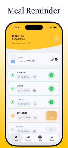Meal Reminder - MealNow iPhone screenshot