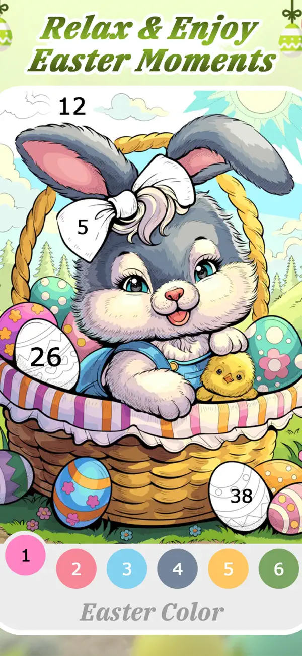 Screenshot #1 pour Easter Color by Number Game