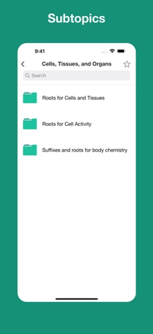 Medical terminology - roots iPhone screenshot