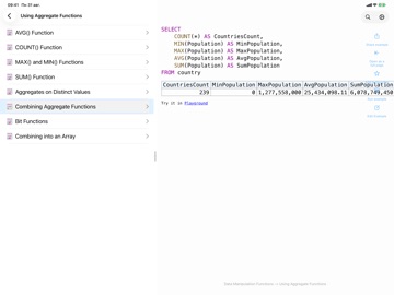 SQL Recipes iPad screenshot