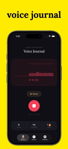Voice Journal - Audio Diary iPhone screenshot