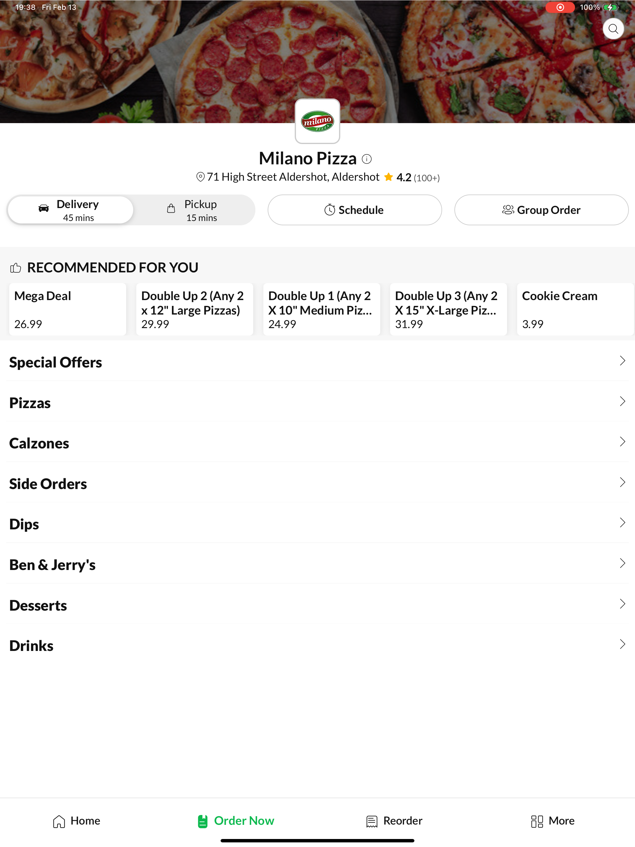 Milano Pizza Aldershot