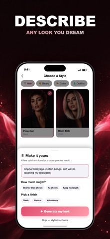 SelfieCut: AI Hairstyle Try On iPhone screenshot
