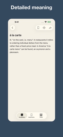 French vocabulary in English screenshot