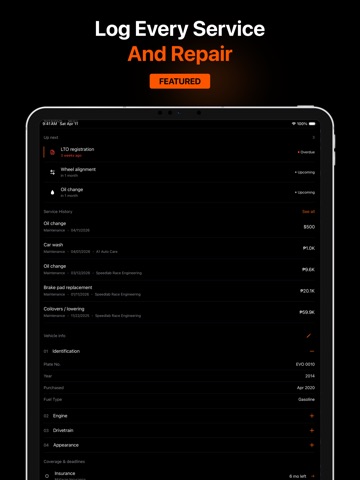 KeepAuto: Car Maintenance iPad screenshot