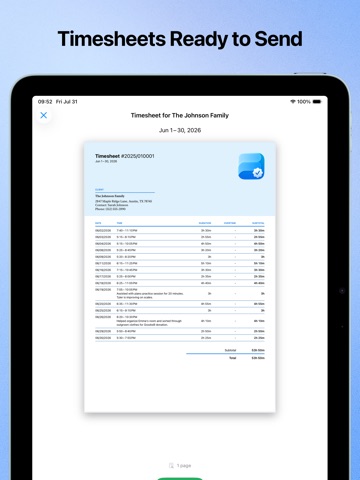 WorkHourly: Work Hours Tracker iPad screenshot