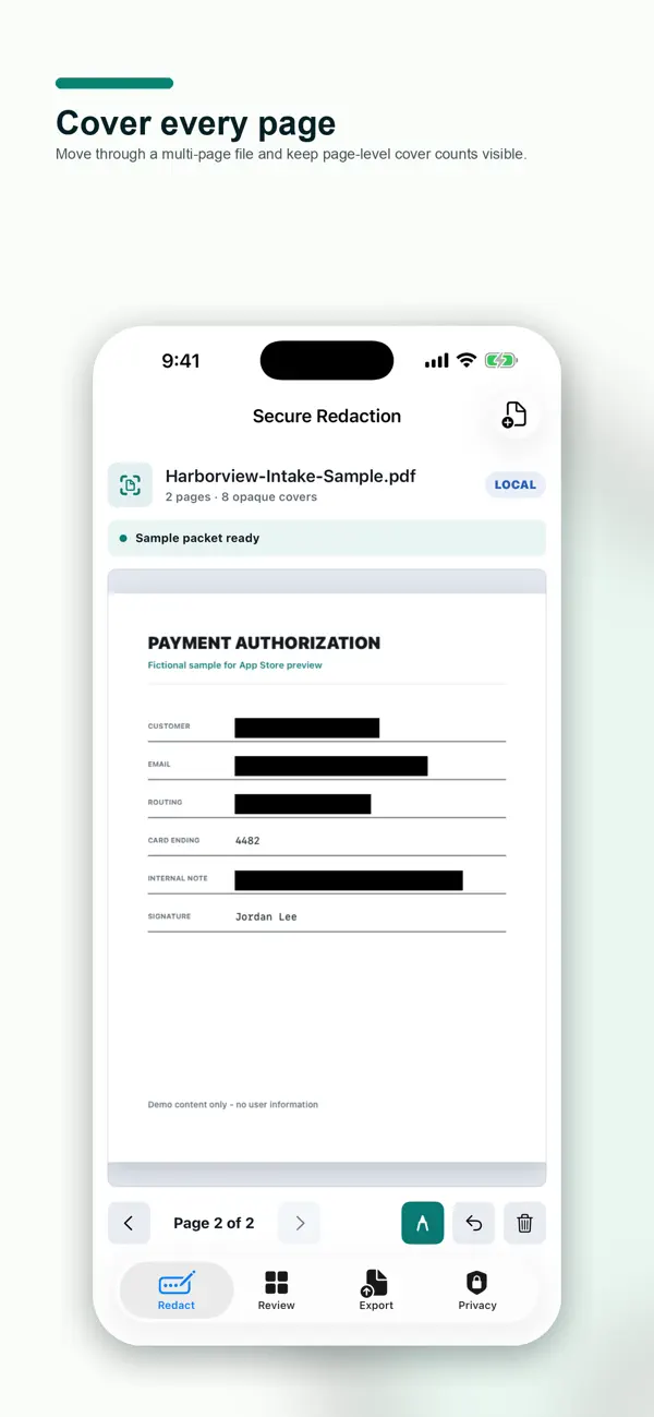 Screenshot #2 pour PDF Redact Private