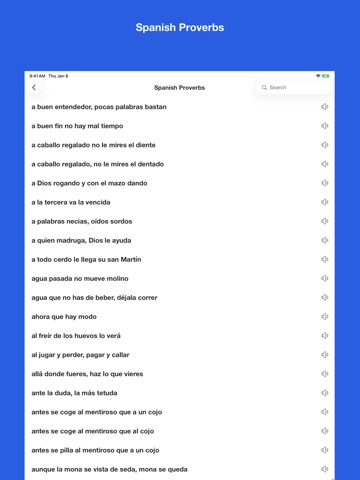 Spanish Idiom Dictionary iPad screenshot
