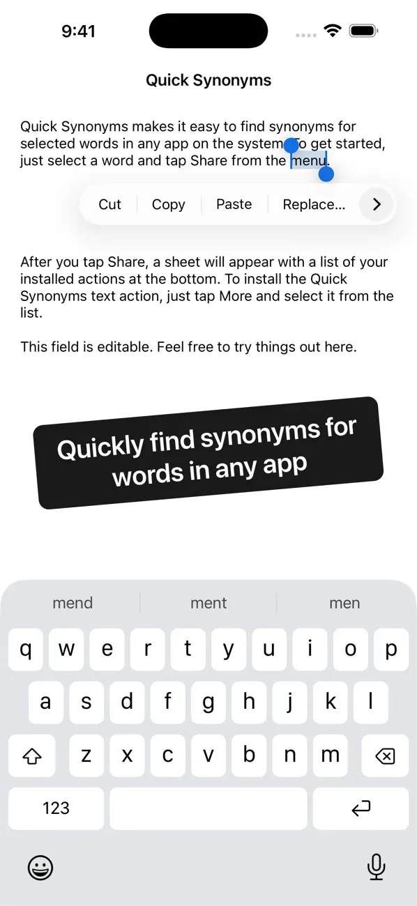 #1. Quick Synonyms (iOS) Με: Furnace Creek Software LLC