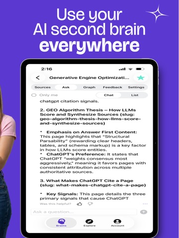 Ounie: AI Second Brain iPad screenshot
