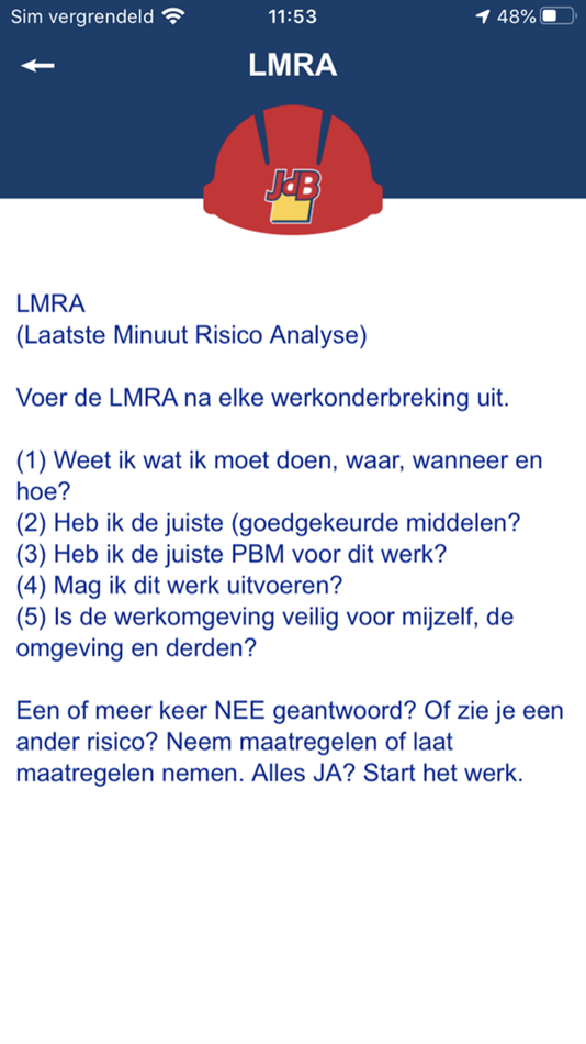 #3. Veiligheidsapp JdB (iOS) Podle: JdB Groep B.V.