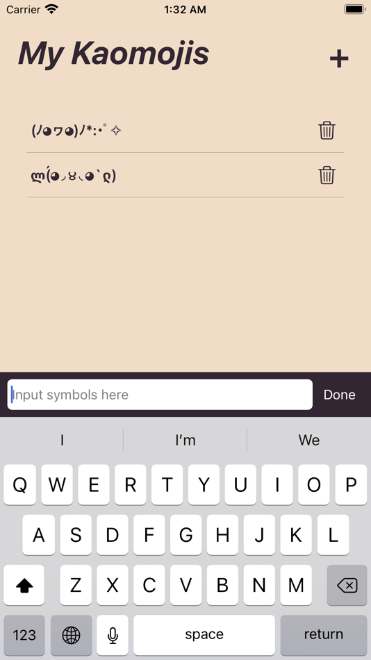 #3. ŌωOmoji - Kaomoji Keyboard (iOS) 由: Chia-Chun Hsieh