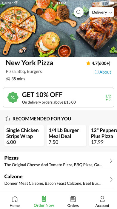 New York Pizza Swansea. Screenshot