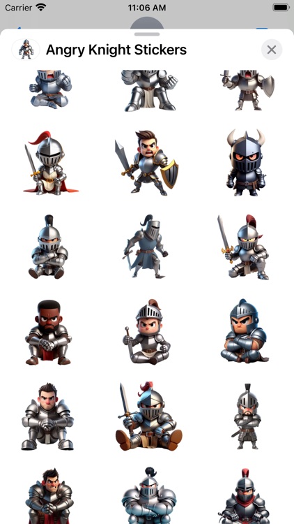 Angry Knight Stickers