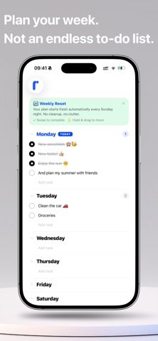 ReWeekly – Plan Your Week Screenshot 1 of 4