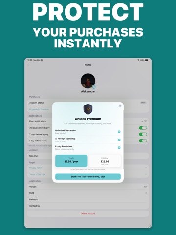 Warranty Tracker: Receipt Scan iPad screenshot
