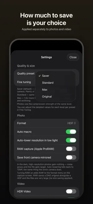 Save Space Camera - GramCamera screenshot 2