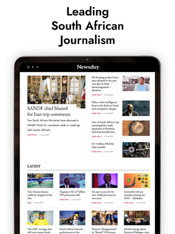 Newsday: SA Breaking News iPad screenshot 1