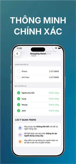 Chia Tiền QR - Chia Hóa Đơn screenshot 4