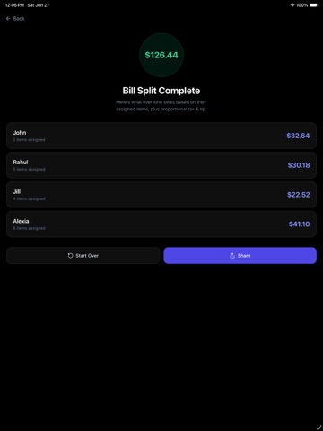 FairPay: Scan and Split iPad screenshot