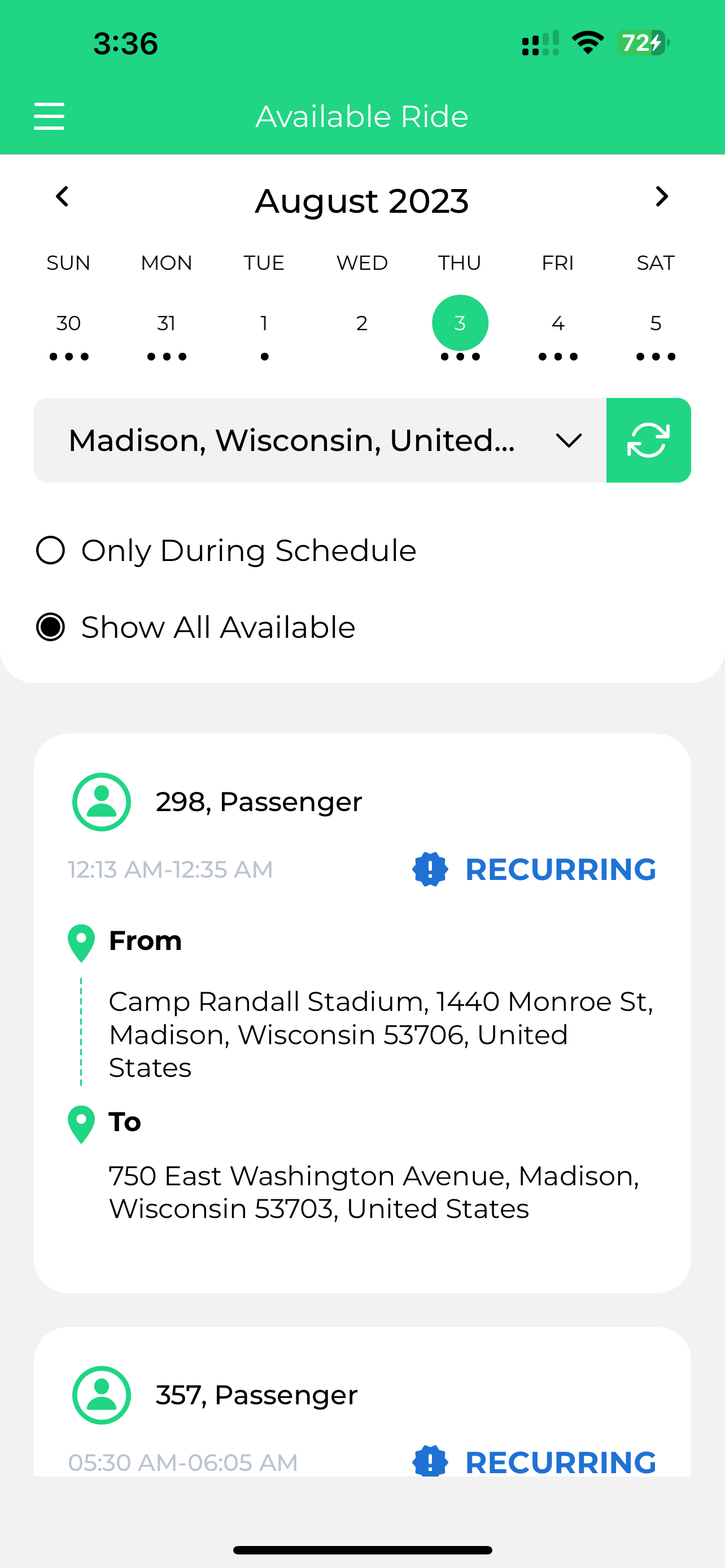 Carepool Drivers (New)