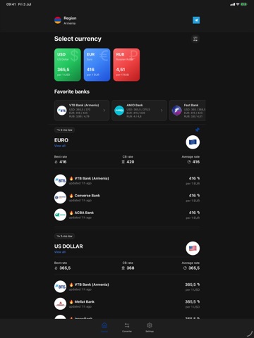 Currency Rates Armenia iPad screenshot