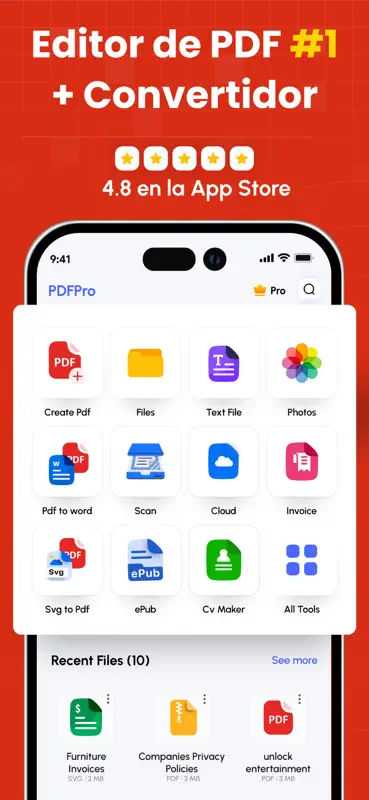 Convertisseur & Modifier PDF screenshot 1 of 10