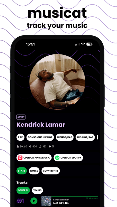 musicat: Music Stats & Social Screenshot