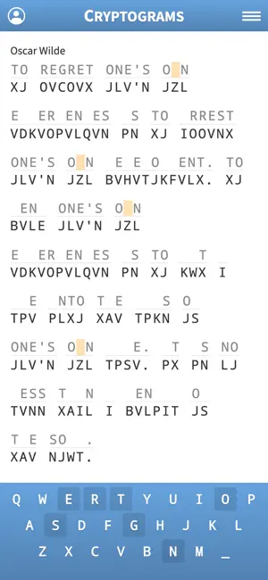 Cryptogram · Cryptoquote Game screenshot 1