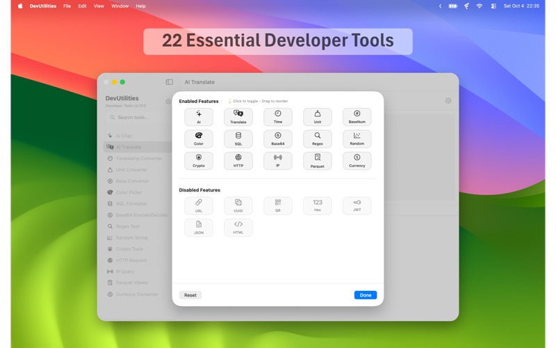 DevUtilities app screenshot