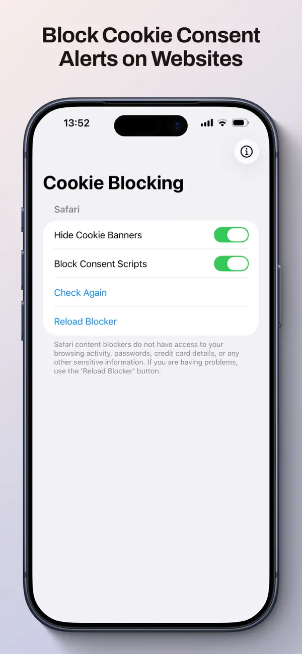 Screenshot #1 pour Block All Cookies
