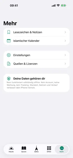 Screenshot von Noor – Quran & Gebetszeiten auf dem iPhone 6