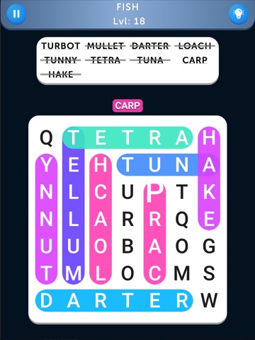 Word Search Hard iPad screenshot