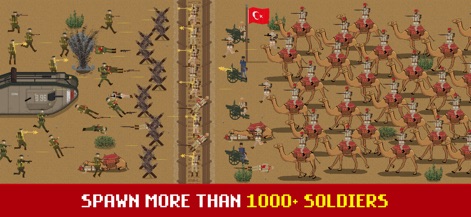 Trench Warfare WW1: Army War - Command epic-scale battles with massed infantry units, including unique camel-mounted forces.