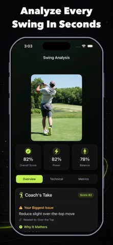 Golf Swing Analyzer: SwingX AI iPhone screenshot
