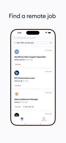 Himalayas: Remote Jobs Search iPhone screenshot 2