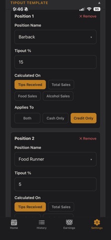 TipTrackr: FoH Tip Tracking screenshot