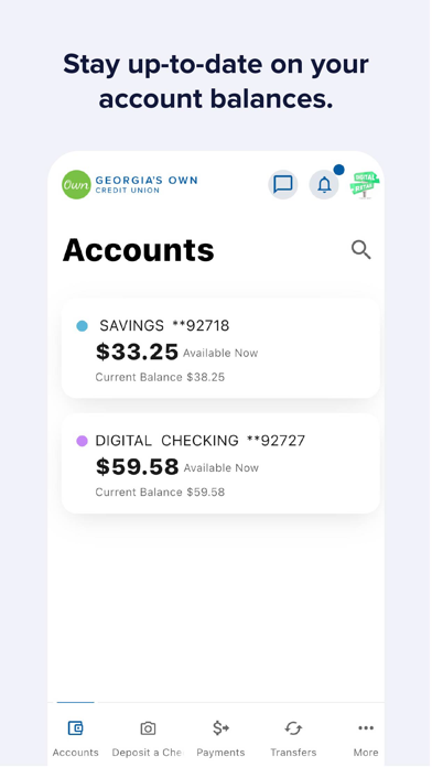 Screenshot 2 of Georgia's Own Credit Union App