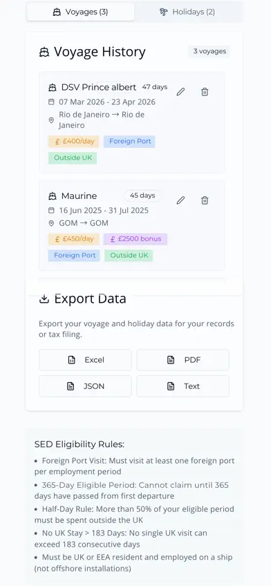 SeaDays - Seafarer Tracker screenshot 2