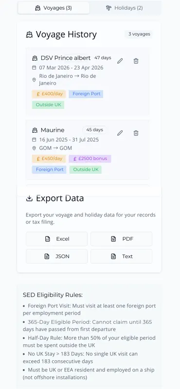 SeaDays - Seafarer Tracker screenshot 2 of 4
