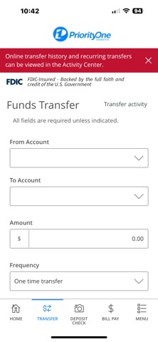 PriorityOne Banking Screenshot 5 of 5