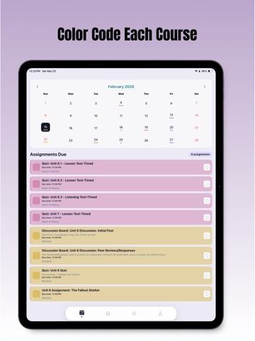 CollegeCal: Due Date Tracker iPad screenshot 4