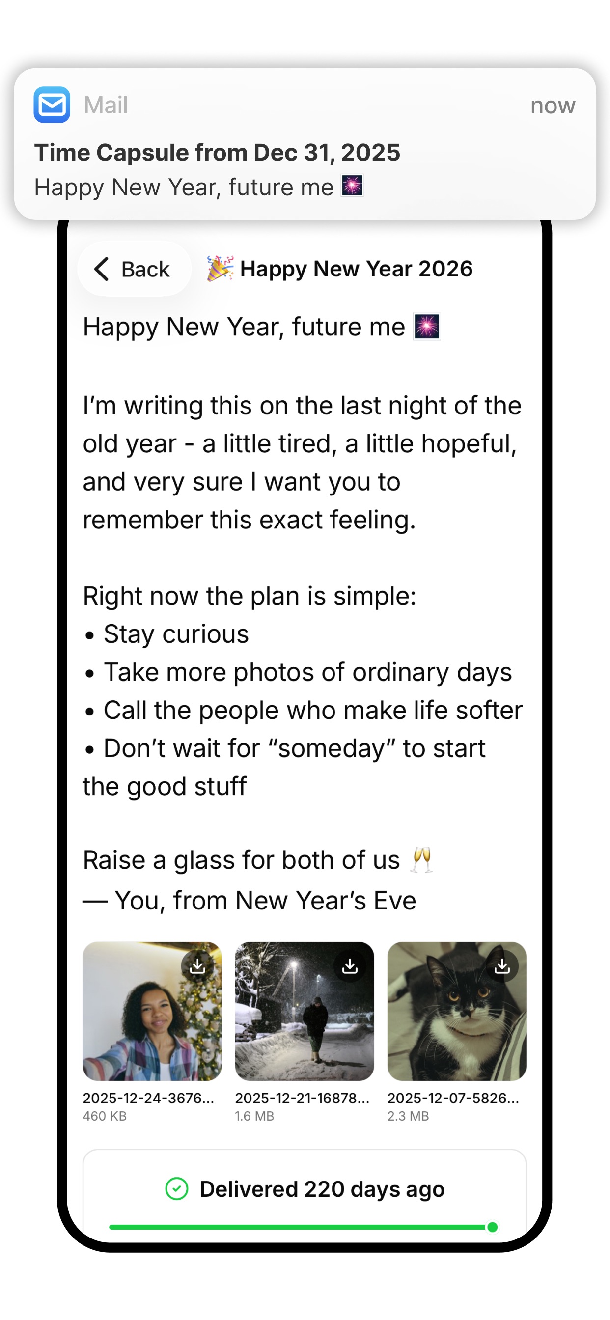 Screenshot 3 of EmailToFuture Time Capsules