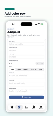 Paint Color Match Pad のスクリーンショット