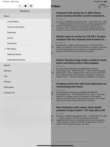 The Nashua Telegraph iPad screenshot